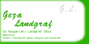 geza landgraf business card